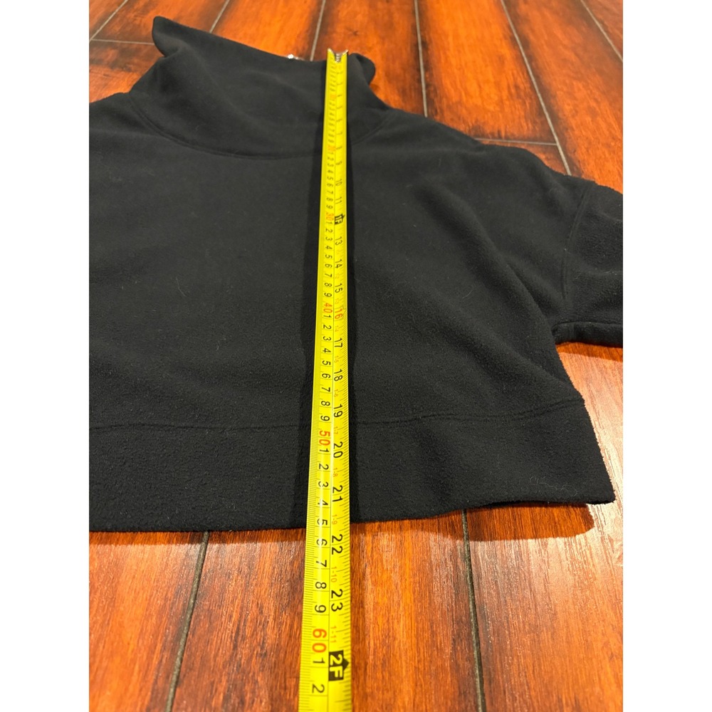 Women's Alo Yoga Black Fleece Cropped top Turtleneck Sweatshirt XS - Picture 6 of 7